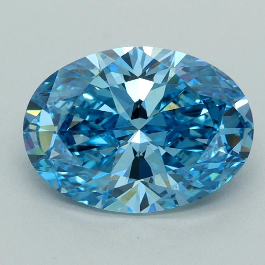 3.24 Ct. Fancy Vivid  Blue Oval Lab Grown Diamond