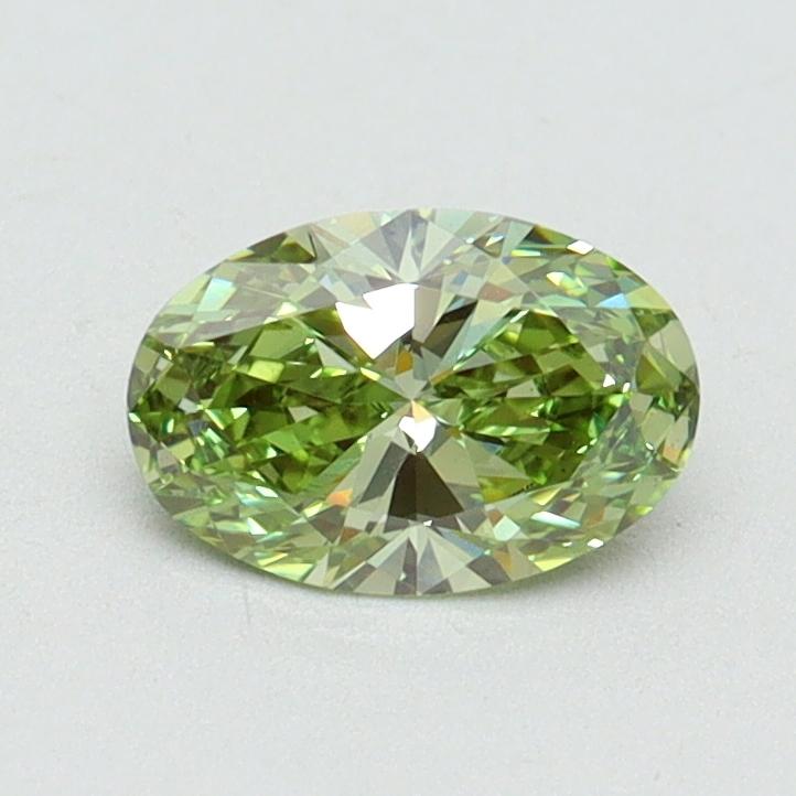 0.58 Ct. Fancy Vivid Green Oval Lab Grown Diamond