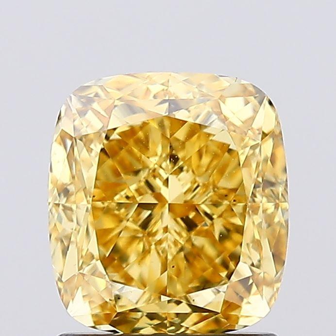 1.54 Ct. Fancy Vivid  Yellow Cushion Lab Grown Diamond