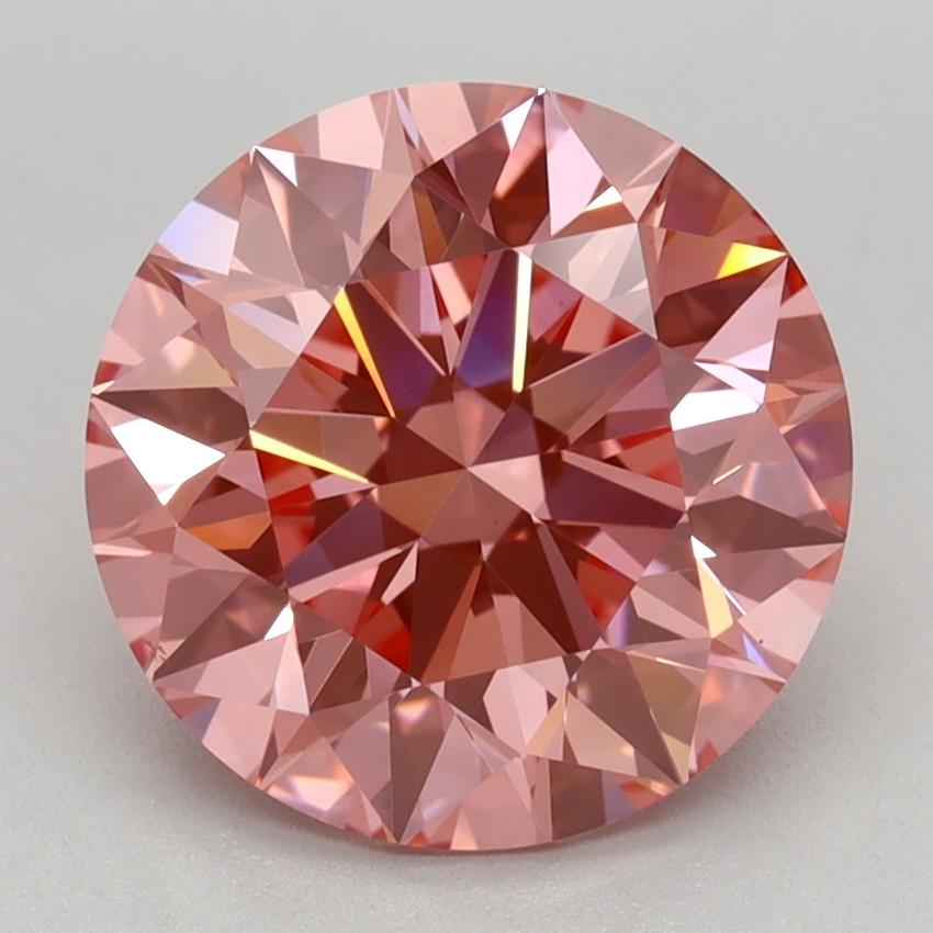2.59 Ct. Fancy Vivid Pink Round Lab Grown Diamond