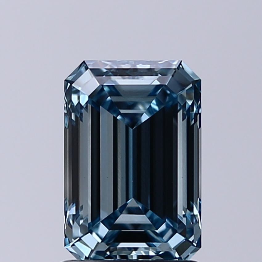 1.54 Ct. Fancy Intense Greenish Blue Emerald Lab Grown Diamond