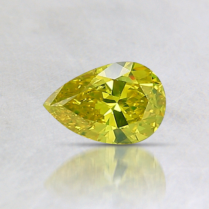 0.36 Ct. Fancy Vivid Greenish Yellow Pear Lab Created Diamond