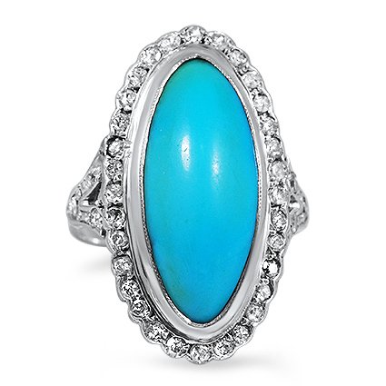 Victorian Turquoise Cocktail Ring