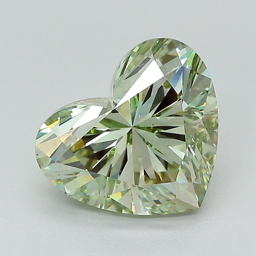 3.01 Ct. Fancy Intense Green Heart Lab Grown Diamond