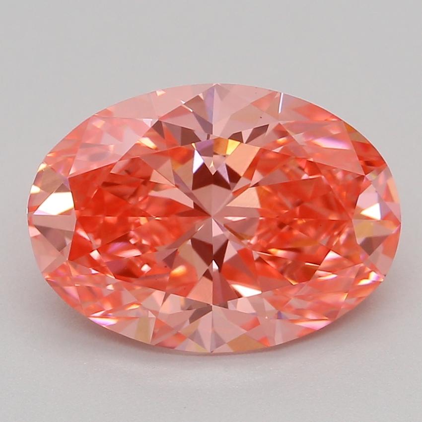 2.04 Ct. Fancy Vivid Pink Oval Lab Grown Diamond