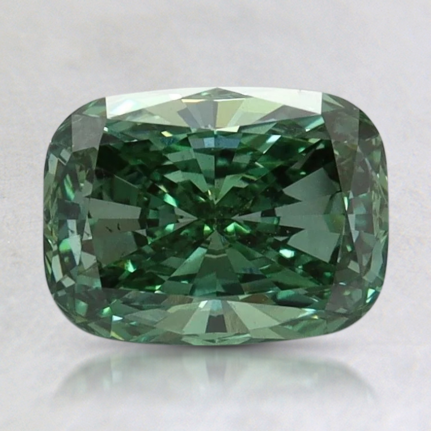1.51 Ct. Fancy Vivid Pacific Green Cushion Lab Grown Diamond