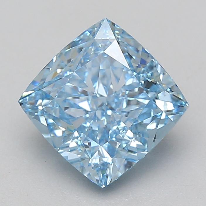 3.03 Ct. Fancy Vivid Blue Cushion Lab Grown Diamond