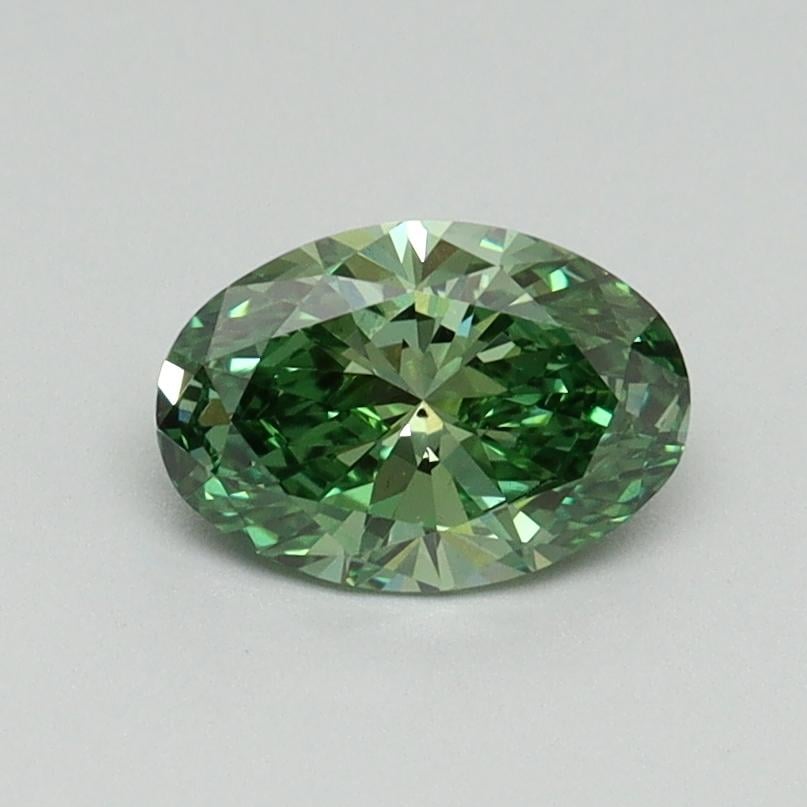 0.70 Ct. Fancy Vivid Green Oval Lab Grown Diamond