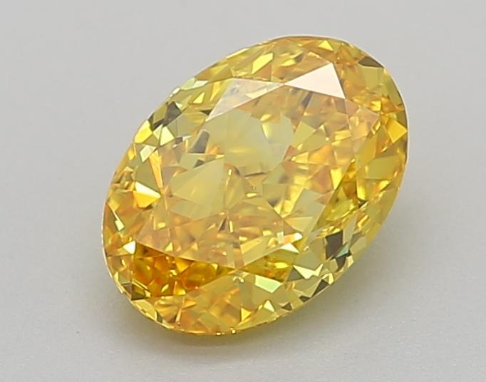 1.07 Ct. Fancy Vivid  Yellow Oval Lab Grown Diamond