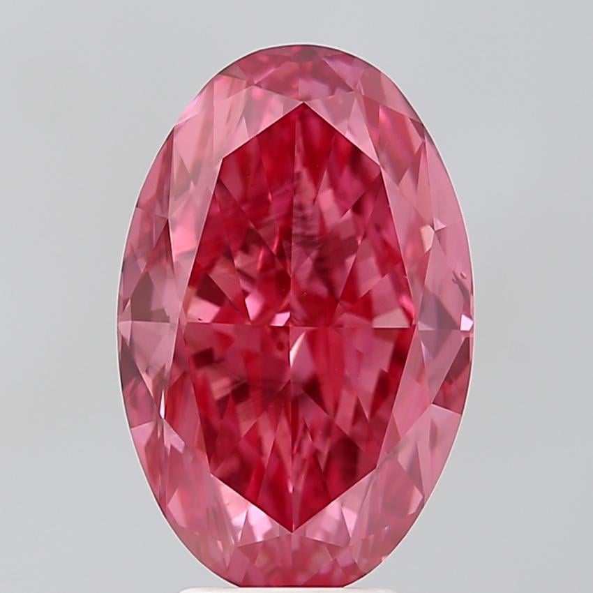 6.05 Ct. Fancy Vivid Pink Oval Lab Grown Diamond