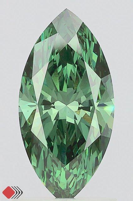1.41 Ct. Fancy Vivid Green Marquise Lab Grown Diamond