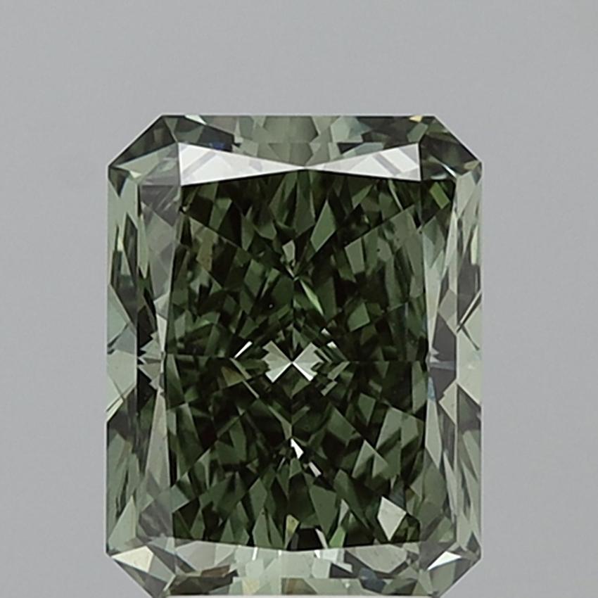 4.00 Ct. Fancy Vivid Green Radiant Lab Grown Diamond