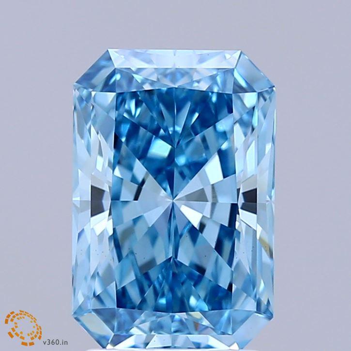 2.51 Ct. Fancy Vivid Blue Radiant Lab Grown Diamond