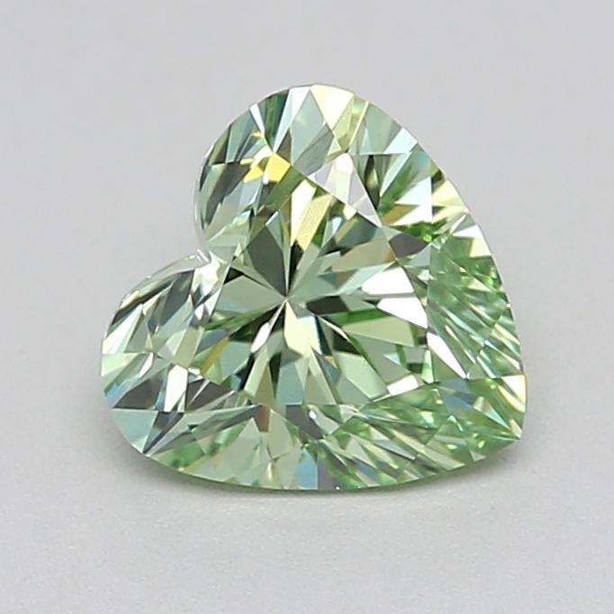 0.58 Ct. Fancy Vivid  Green Heart Lab Grown Diamond