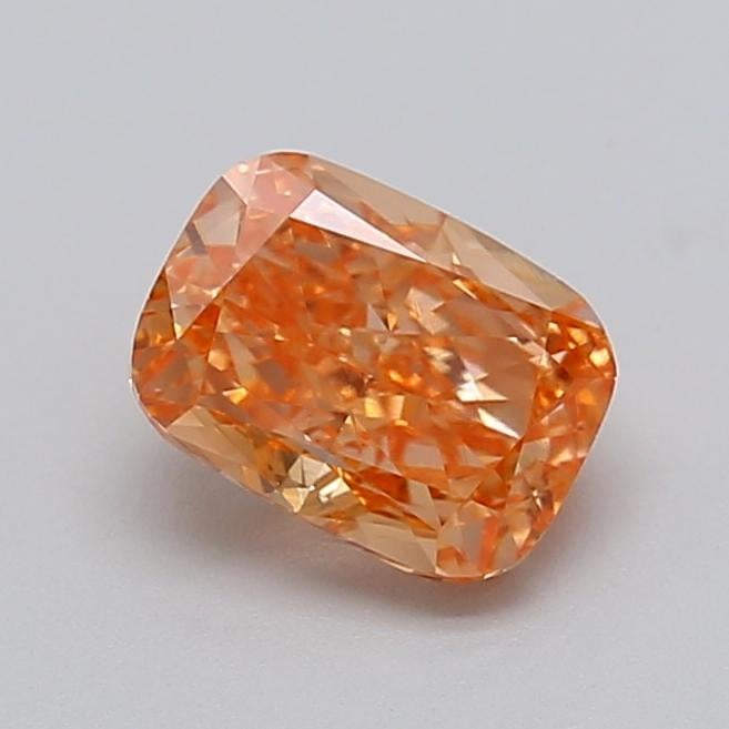 1.13 Ct. Fancy Vivid Brownish Orange Cushion Lab Grown Diamond
