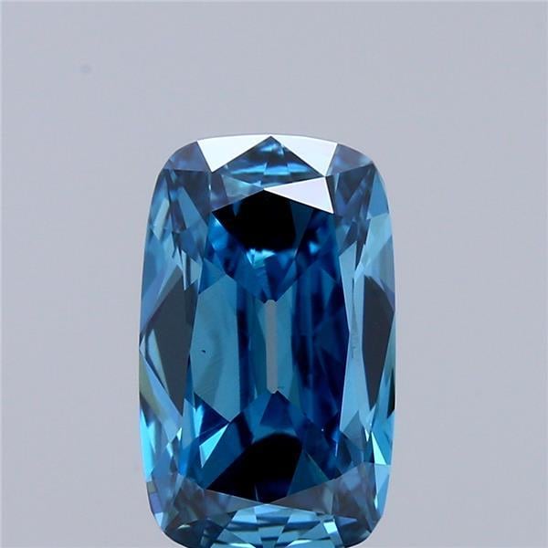 1.42 Ct. Fancy Vivid  Blue Cushion Lab Grown Diamond