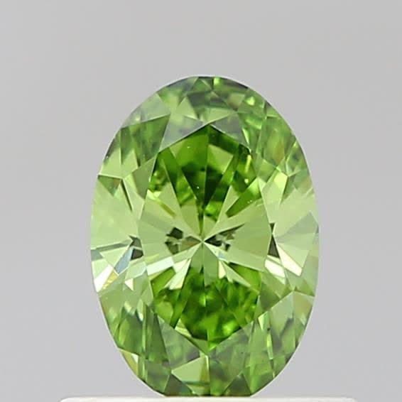 0.54 Ct. Fancy Vivid  Green Oval Lab Grown Diamond
