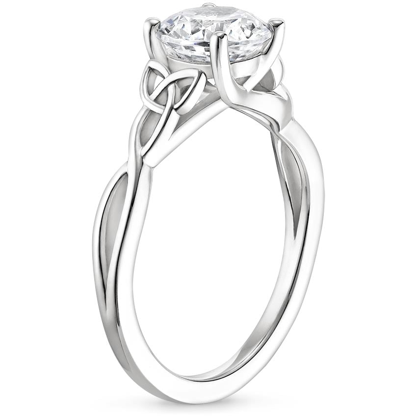 18K White Gold Entwined Celtic Love Knot Ring, large side view