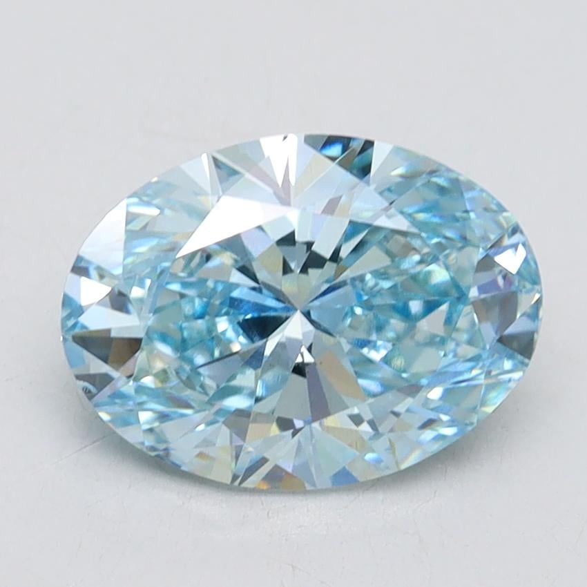 2.20 Ct. Fancy Vivid Blue Oval Lab Grown Diamond