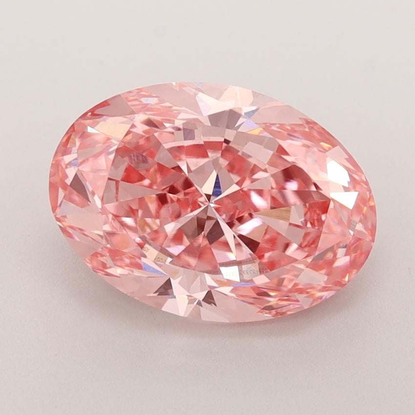 3.01 Ct. Fancy Vivid  Pink Oval Lab Grown Diamond