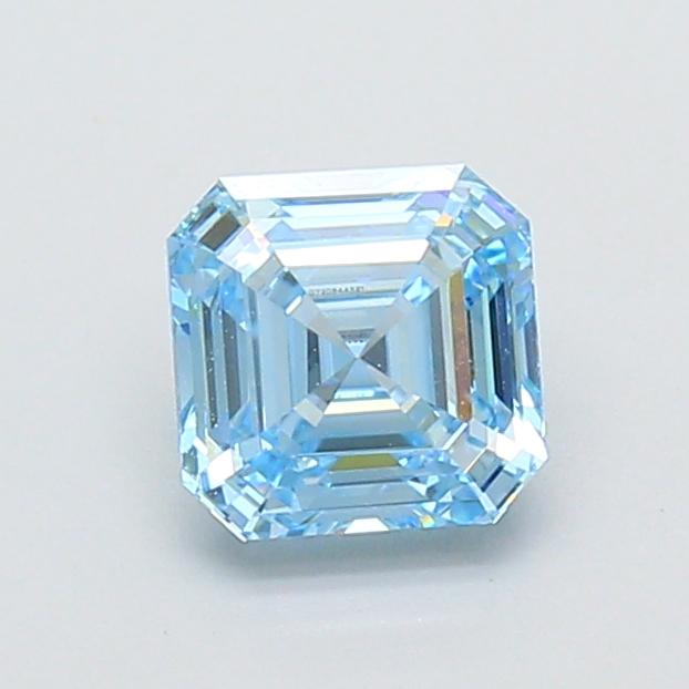 1.11 Ct. Fancy Vivid Blue Asscher Lab Grown Diamond