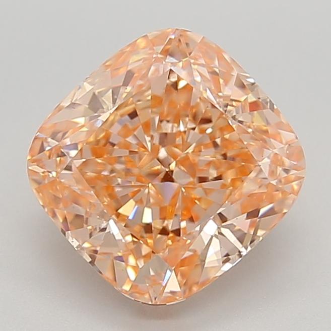 4.01 Ct. Fancy Intense Pinkish Orange Cushion Lab Grown Diamond