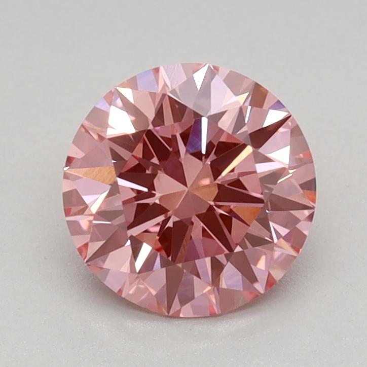 0.76 Ct. Fancy Vivid Pink Round Lab Grown Diamond
