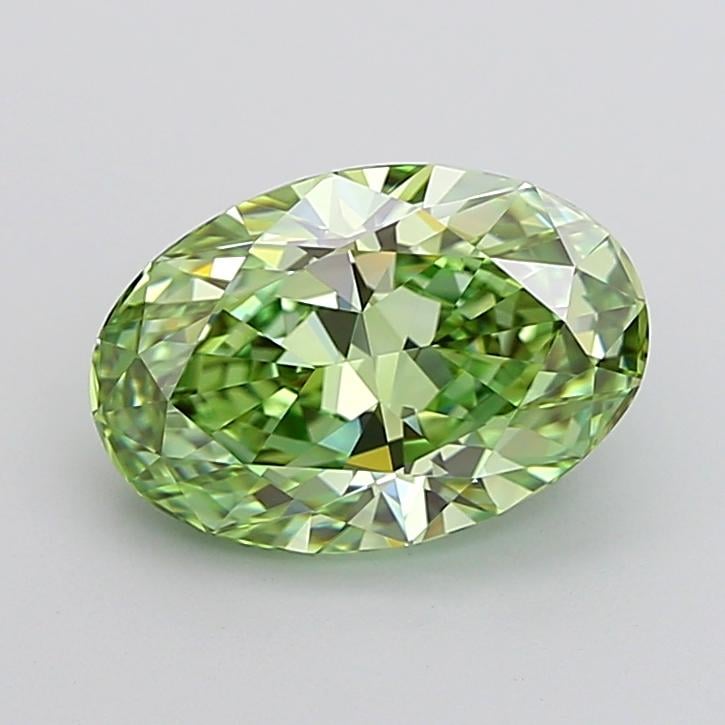 3.67 Ct. Fancy Vivid Green Oval Lab Grown Diamond