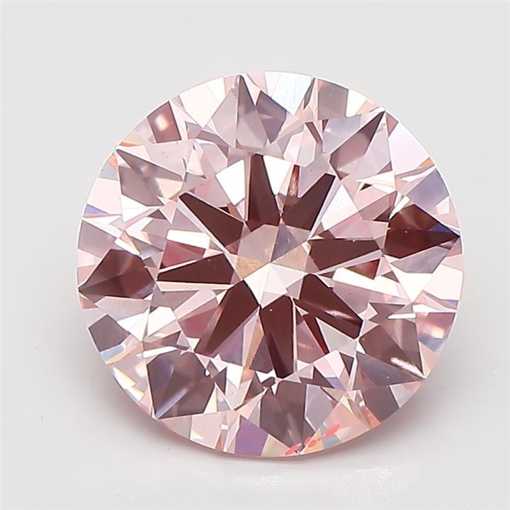 5.12 Ct. Fancy Vivid  Pink Round Lab Grown Diamond