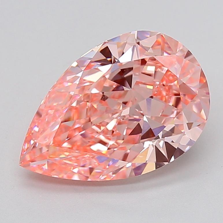 4.53 Ct. Fancy Vivid  Pink Pear Lab Grown Diamond