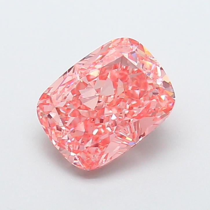 2.96 Ct. Fancy Vivid  Pink Cushion Lab Grown Diamond