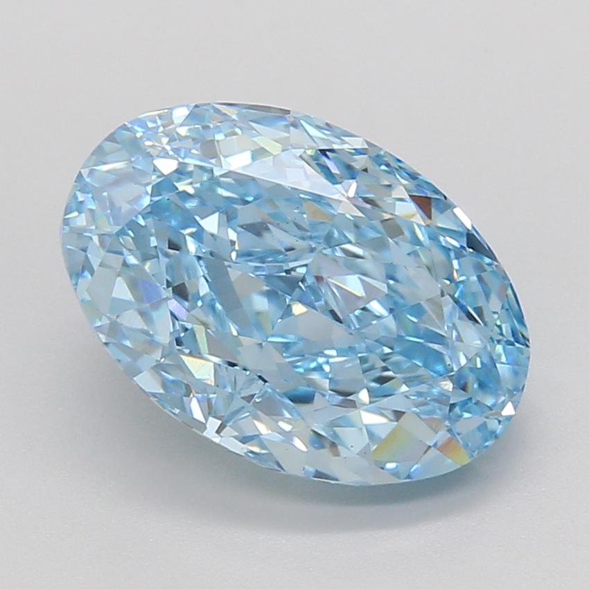 5.08 Ct. Fancy Vivid Blue Oval Lab Grown Diamond