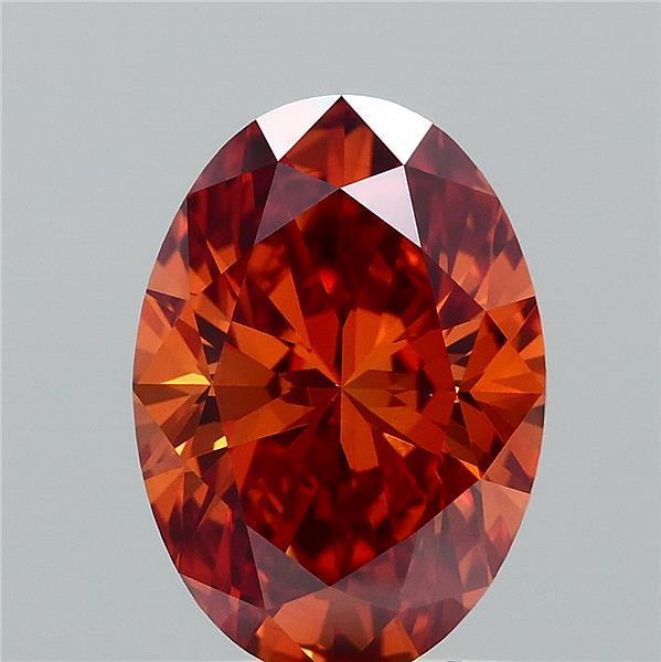 1.51 Ct. Fancy Vivid  Orange Oval Lab Grown Diamond