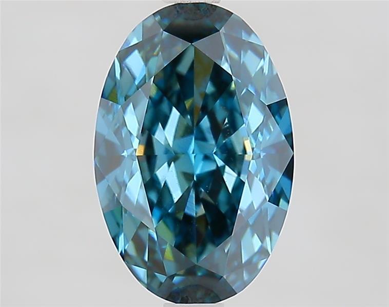 3.06 Ct. Fancy Deep  Blue Oval Lab Grown Diamond