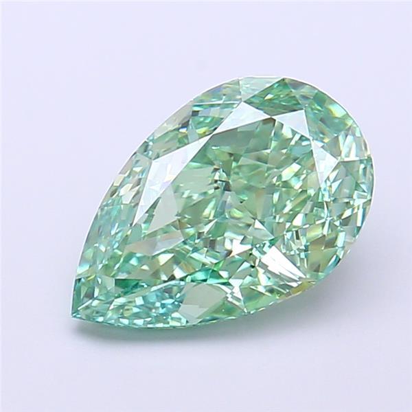 2.51 Ct. Fancy Vivid  Green Pear Lab Grown Diamond