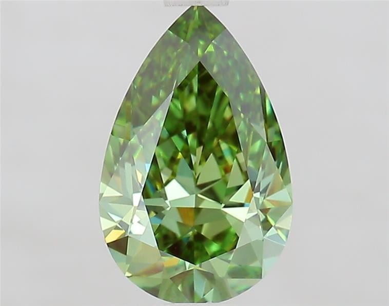 1.43 Ct. Fancy Vivid  Green Pear Lab Grown Diamond