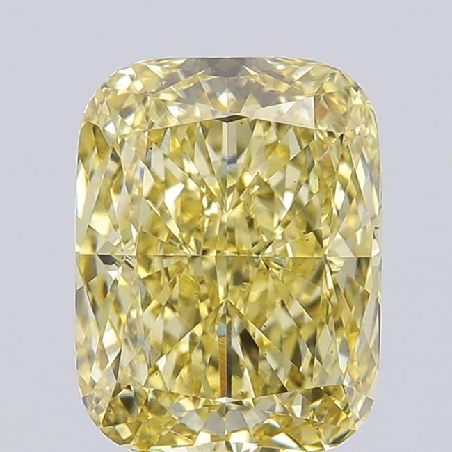 6.02 Ct. Fancy Intense  Yellow Cushion Lab Grown Diamond