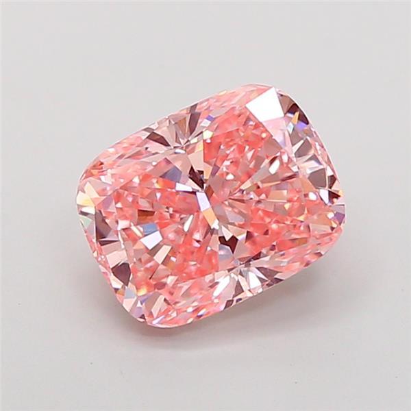 3.01 Ct. Fancy Vivid Pink Cushion Lab Grown Diamond