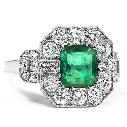 Art Deco Emerald Vintage Ring | Alessa | Brilliant Earth