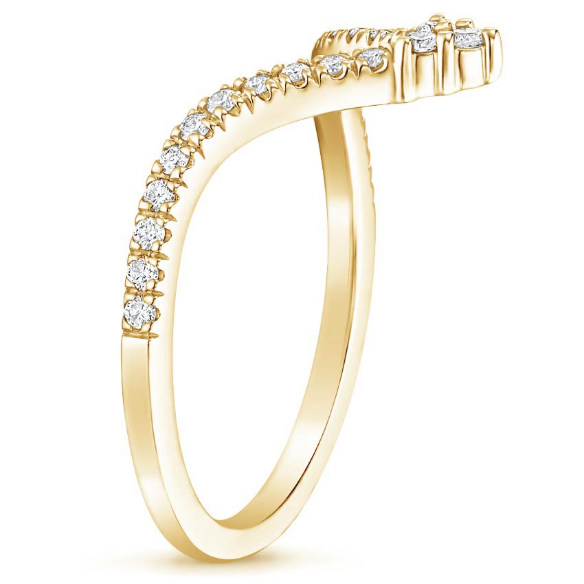 18K Yellow Gold Nouveau Diamond Ring, large side view