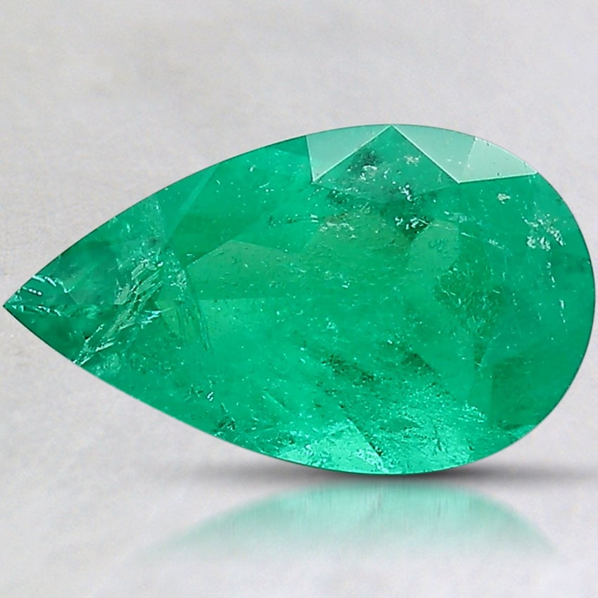 12.4x7.3mm Pear Colombian Emerald