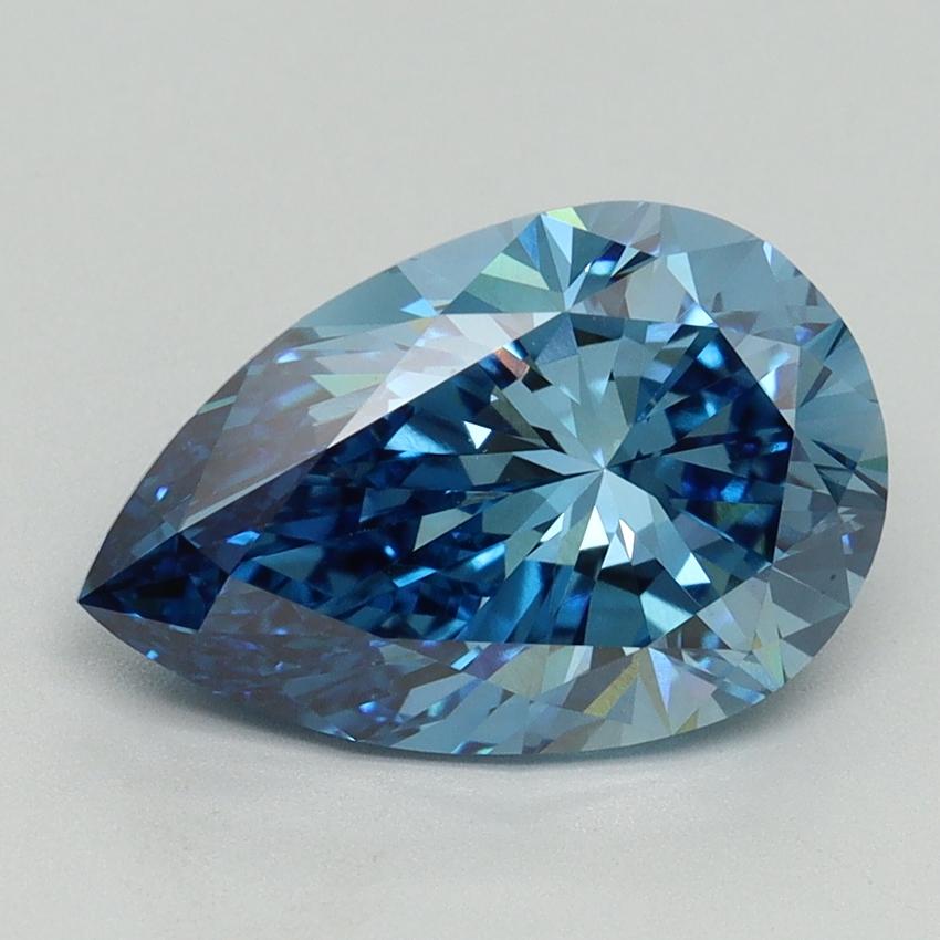3.19 Ct. Fancy Vivid Blue Pear Lab Grown Diamond