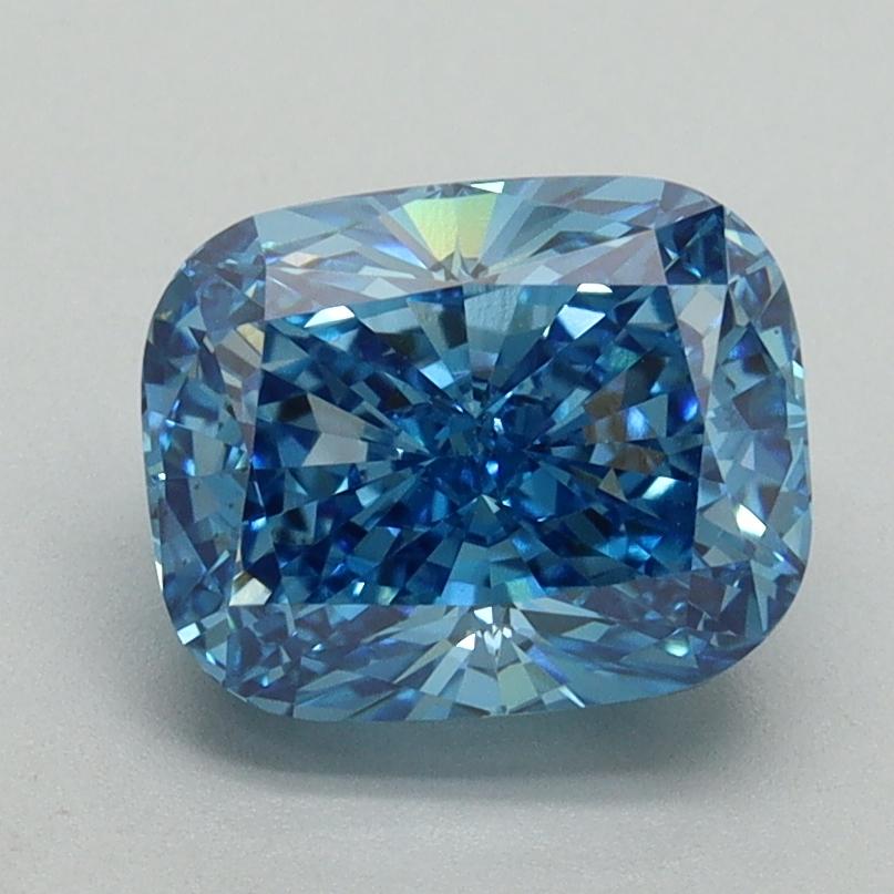 2.05 Ct. Fancy Vivid Blue Cushion Lab Grown Diamond