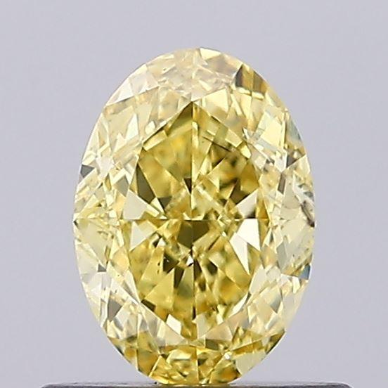 0.56 Ct. Fancy Intense Yellow Oval Lab Grown Diamond
