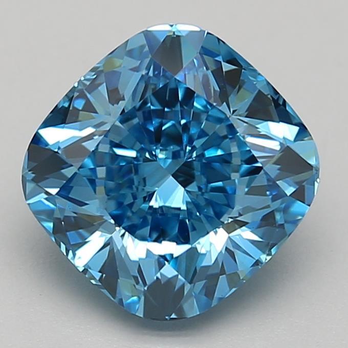 2.00 Ct. Fancy Vivid Blue Cushion Lab Grown Diamond