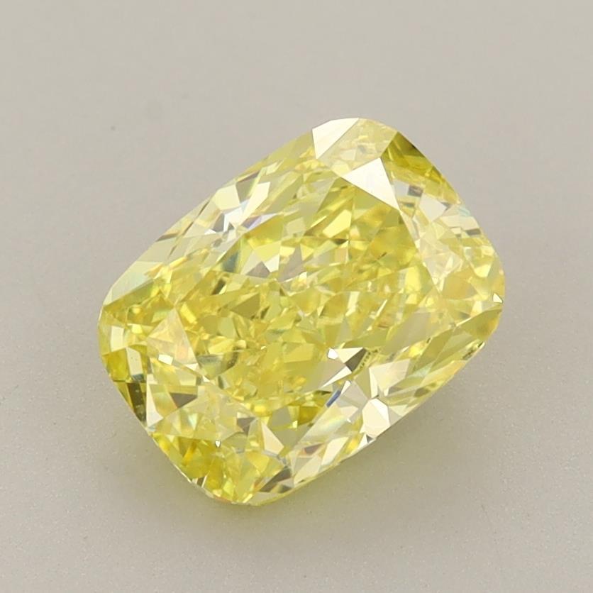 1.62 Ct. Fancy Vivid Yellow Cushion Lab Grown Diamond