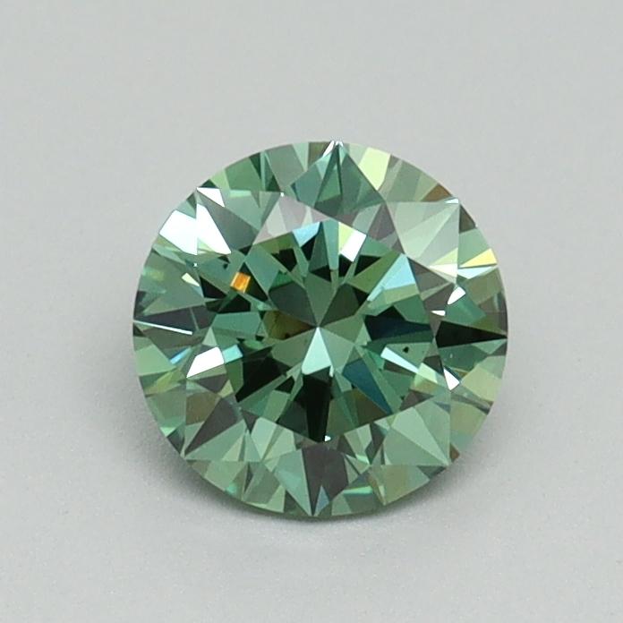 0.67 Ct. Fancy Vivid Green Round Lab Grown Diamond