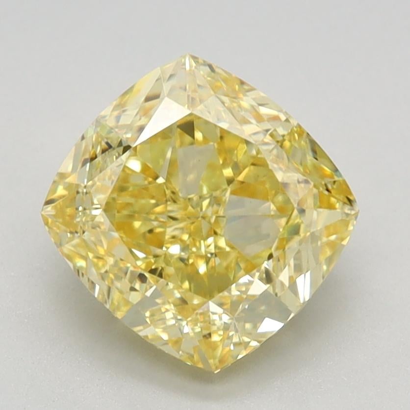 2.04 Ct. Fancy Intense Yellow Cushion Lab Grown Diamond