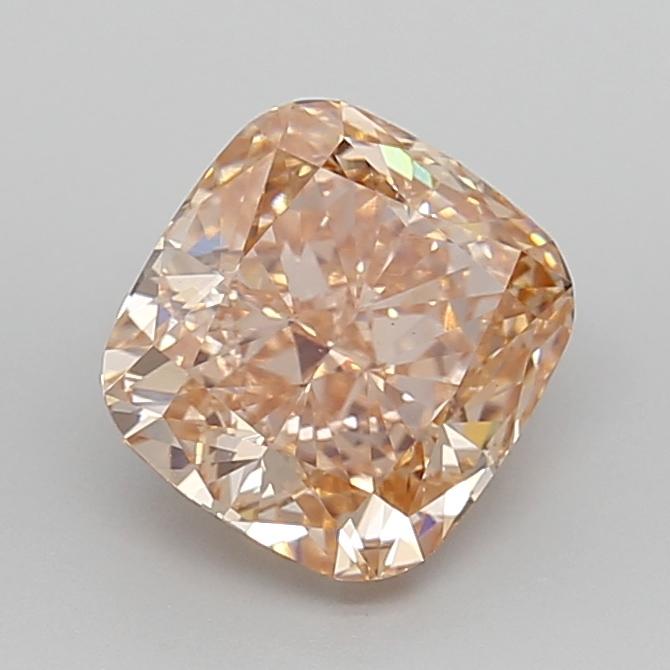 2.65 Ct. Fancy Intense Pinkish Orange Cushion Lab Grown Diamond