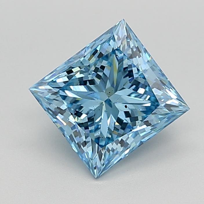 2.05 Ct. Fancy Vivid  Blue Princess Lab Grown Diamond